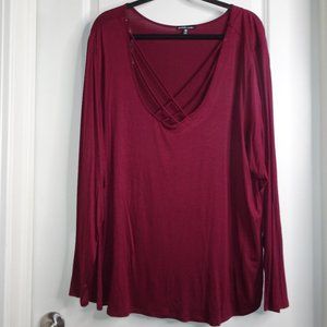 Charlotte Russe Plus Size Red Long Sleeve Top